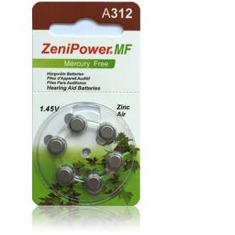 Size 312 Zenipower HP - 1 packet (6 cells)